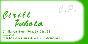 cirill puhola business card